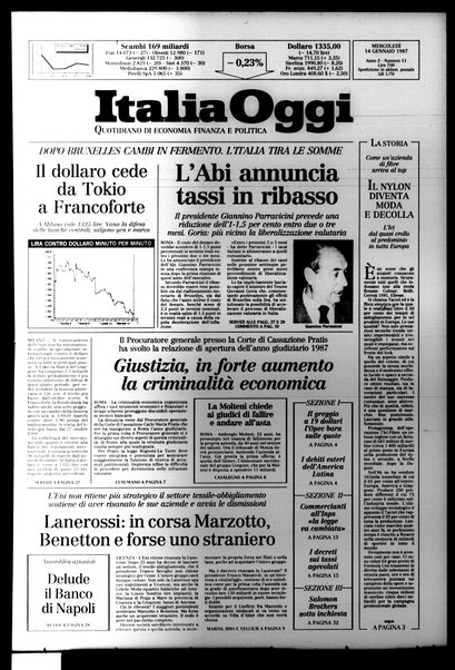 Italia oggi : quotidiano di economia finanza e politica